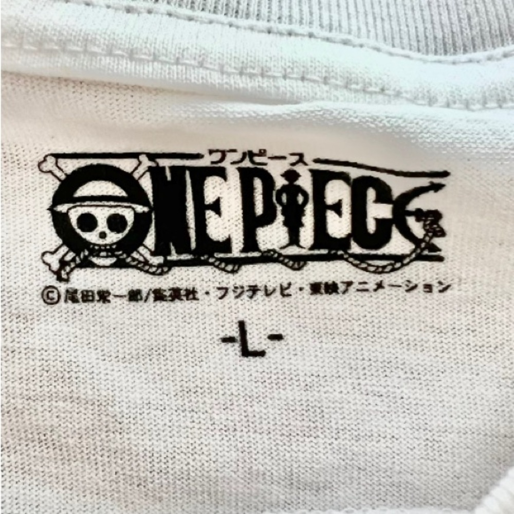 One Piece Luffy’s Shirt In White. Men’s L Size With Chinese Character 北海道. - Picture 4 of 11